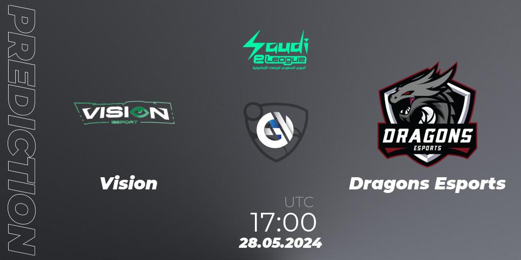 Vision vs Dragons Esports: Match Prediction. 28.05.2024 at 17:00, Rocket League, Saudi eLeague 2024 - Major 2: Online Major Phase 2