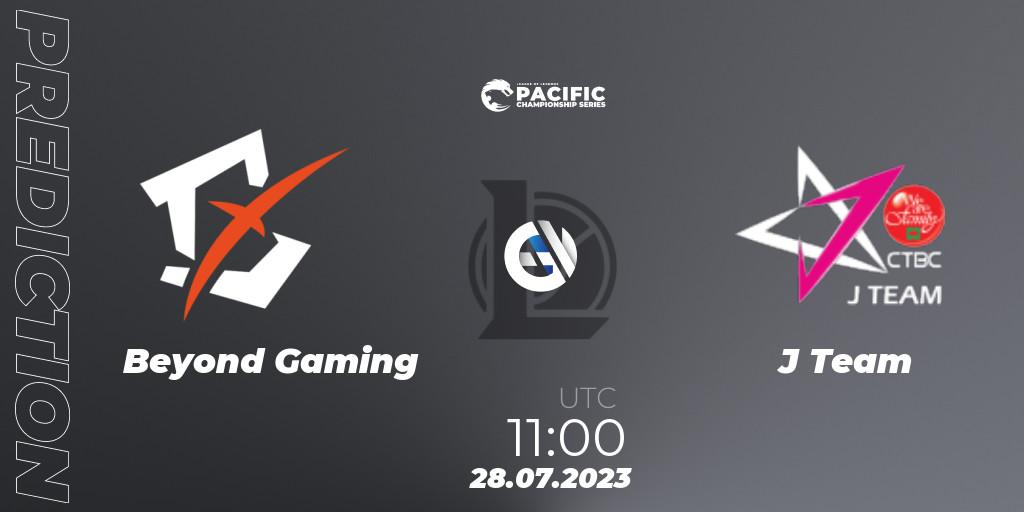 Beyond Gaming vs J Team: Match Prediction. 28.07.2023 at 11:15, LoL, PACIFIC Championship series Group Stage