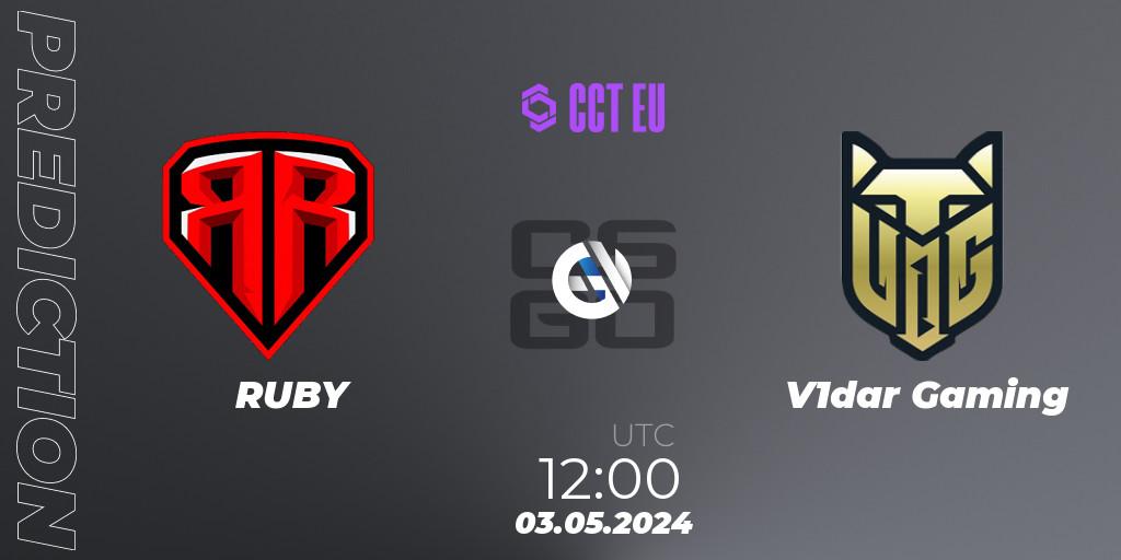 RUBY vs V1dar Gaming: Match Prediction. 03.05.2024 at 12:20, Counter-Strike (CS2), CCT Season 2 Europe Series 2 