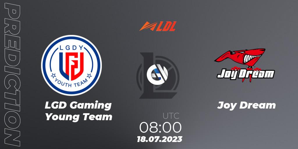 LGD Gaming Young Team vs Joy Dream: Match Prediction. 18.07.2023 at 08:00, LoL, LDL 2023 - Regular Season - Stage 3