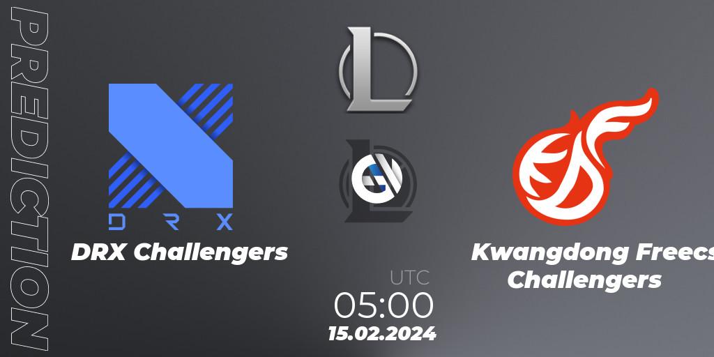DRX Challengers vs Kwangdong Freecs Challengers: Match Prediction. 15.02.2024 at 05:00, LoL, LCK Challengers League 2024 Spring - Group Stage
