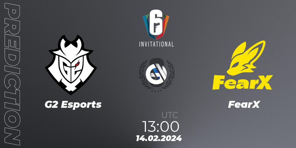 G2 Esports vs FearX: Match Prediction. 14.02.2024 at 13:00, Rainbow Six, Six Invitational 2024 - Group Stage