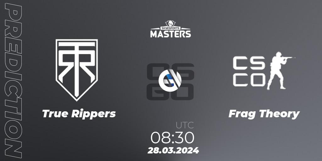 True Rippers vs Frag Theory: Match Prediction. 28.03.2024 at 08:30, Counter-Strike (CS2), Skyesports Masters 2024: Indian Qualifier