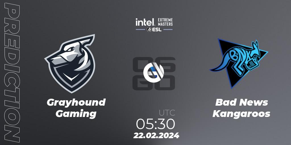 Grayhound Gaming vs Bad News Kangaroos: Match Prediction. 22.02.24, CS2 (CS:GO), Intel Extreme Masters Dallas 2024: Oceanic Closed Qualifier