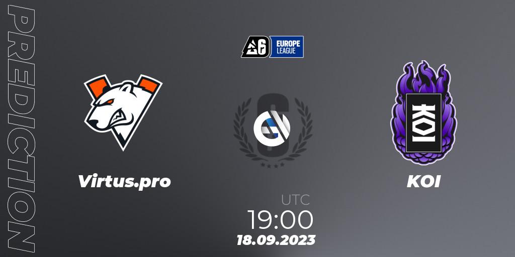 Virtus.pro vs KOI: Match Prediction. 18.09.23, Rainbow Six, Europe League 2023 - Stage 2