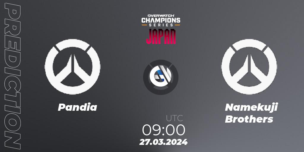 Pandia vs Namekuji Brothers: Match Prediction. 27.03.2024 at 09:00, Overwatch, Overwatch Champions Series 2024 - Stage 1 Japan