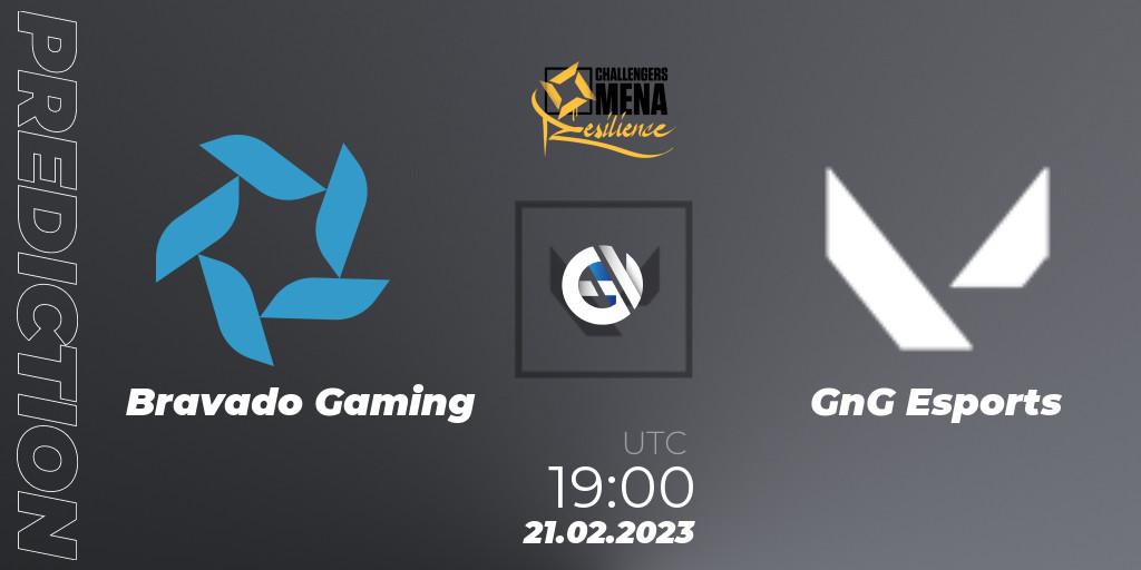 Bravado Gaming vs GnG Esports: Match Prediction. 21.02.2023 at 19:00, VALORANT, VALORANT Challengers 2023 MENA: Resilience Split 1 - Levant and North Africa