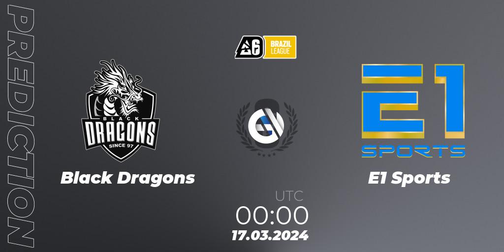 Black Dragons vs E1 Sports: Match Prediction. 12.04.2024 at 19:00, Rainbow Six, Brazil League 2024 - Stage 1