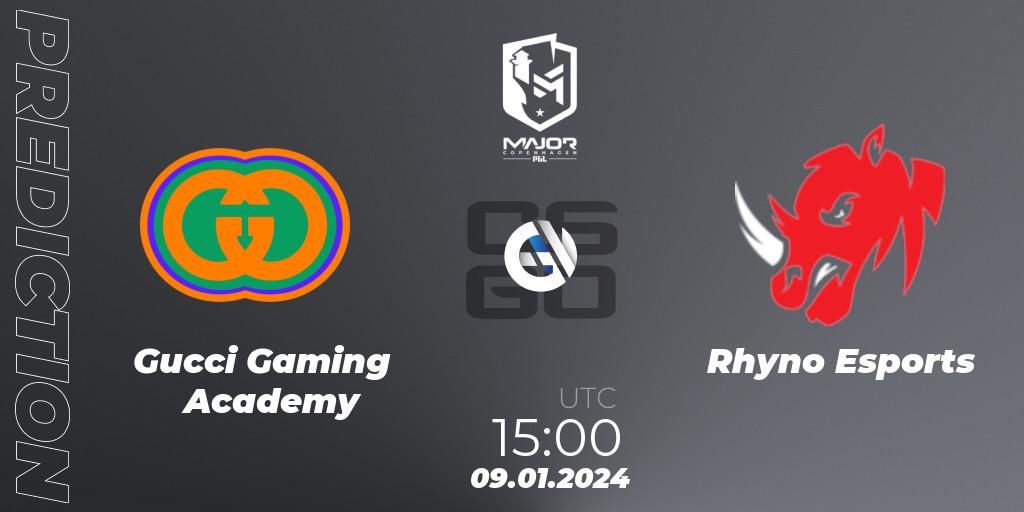 Gucci Gaming Academy vs Rhyno Esports: Match Prediction. 09.01.2024 at 15:00, Counter-Strike (CS2), PGL CS2 Major Copenhagen 2024 Europe RMR Open Qualifier 1