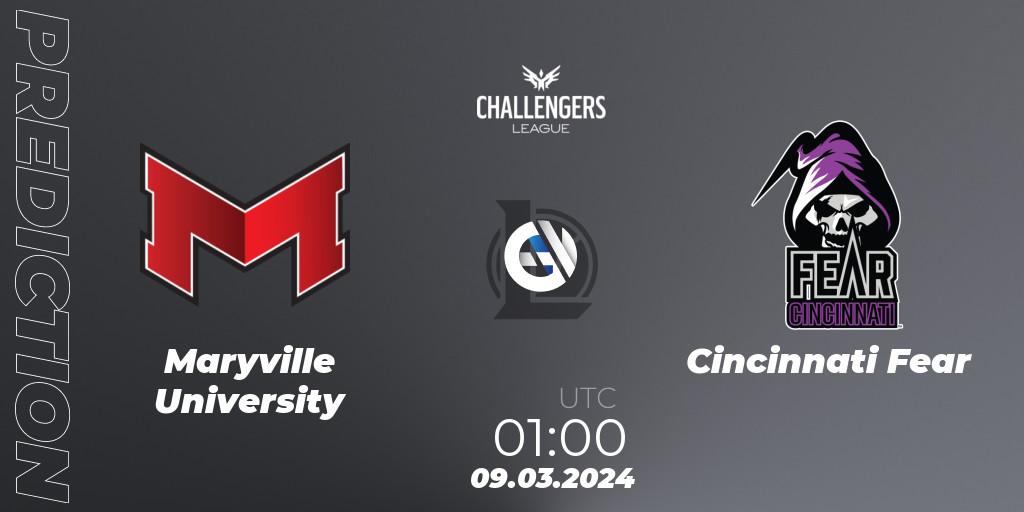 Maryville University vs Cincinnati Fear: Match Prediction. 09.03.24, LoL, NACL 2024 Spring - Group Stage