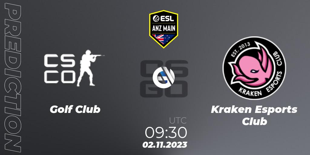 Golf Club vs Kraken Esports Club: Match Prediction. 02.11.2023 at 09:30, Counter-Strike (CS2), ESL ANZ Main Season 17