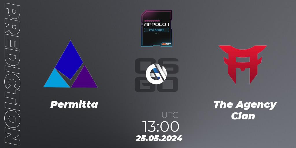 Permitta vs The Agency Clan: Match Prediction. 25.05.2024 at 13:00, Counter-Strike (CS2), Appolo1 Series: Phase 2