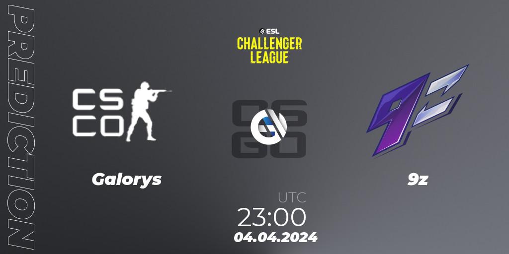 Galorys vs 9z: Match Prediction. 04.04.24, CS2 (CS:GO), ESL Challenger League Season 47: South America