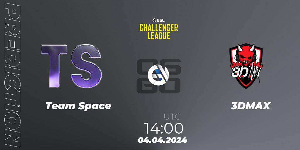 Team Space vs 3DMAX: Match Prediction. 04.04.24, CS2 (CS:GO), ESL Challenger League Season 47: Europe
