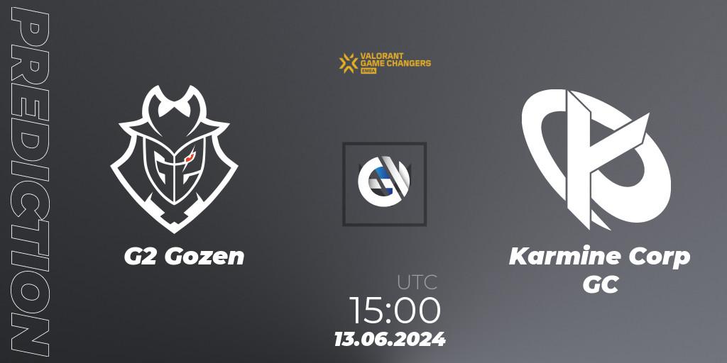 G2 Gozen vs Karmine Corp GC: Match Prediction. 13.06.2024 at 15:00, VALORANT, VCT 2024: Game Changers EMEA Stage 2