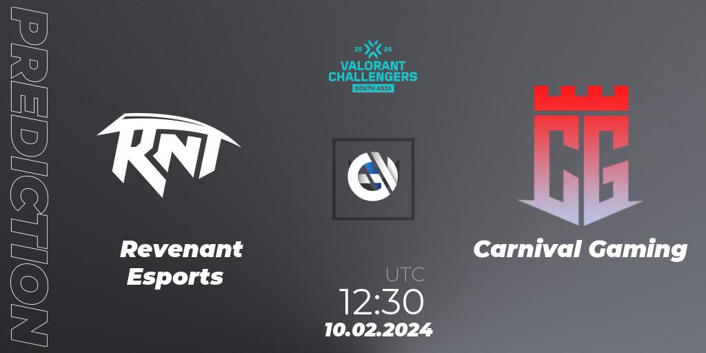 Revenant Esports vs Carnival Gaming: Match Prediction. 10.02.2024 at 12:30, VALORANT, VALORANT Challengers 2024: South Asia Split 1 - Cup 1