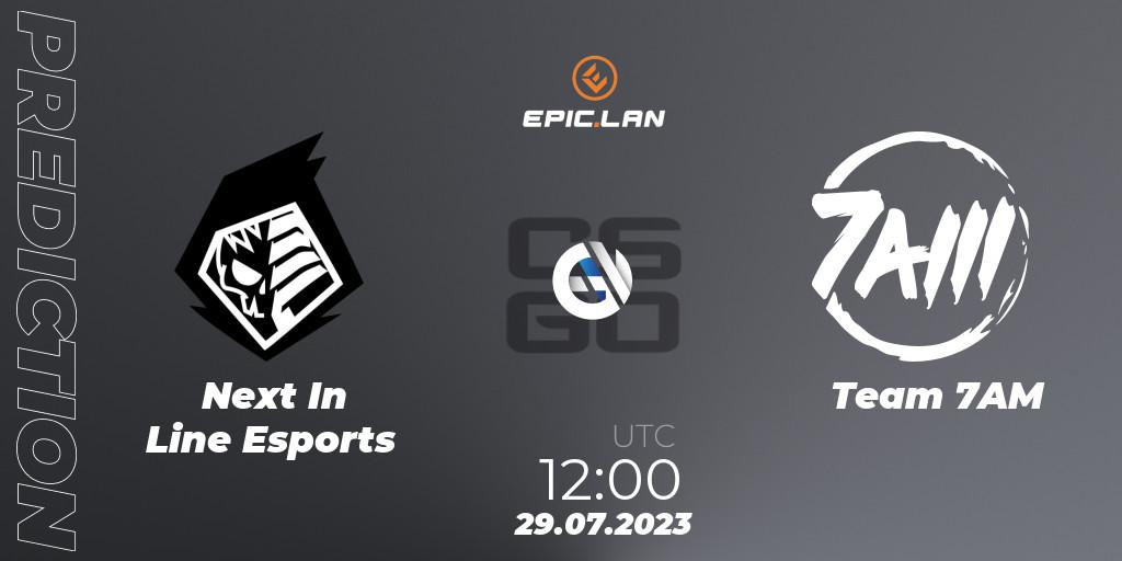 Next In Line Esports vs Team 7AM: Match Prediction. 29.07.2023 at 12:00, Counter-Strike (CS2), EPIC.LAN 39