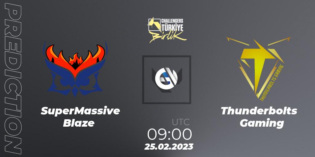 SuperMassive Blaze vs Thunderbolts Gaming: Match Prediction. 25.02.23, VALORANT, VALORANT Challengers 2023 Turkey: Birlik Split 1