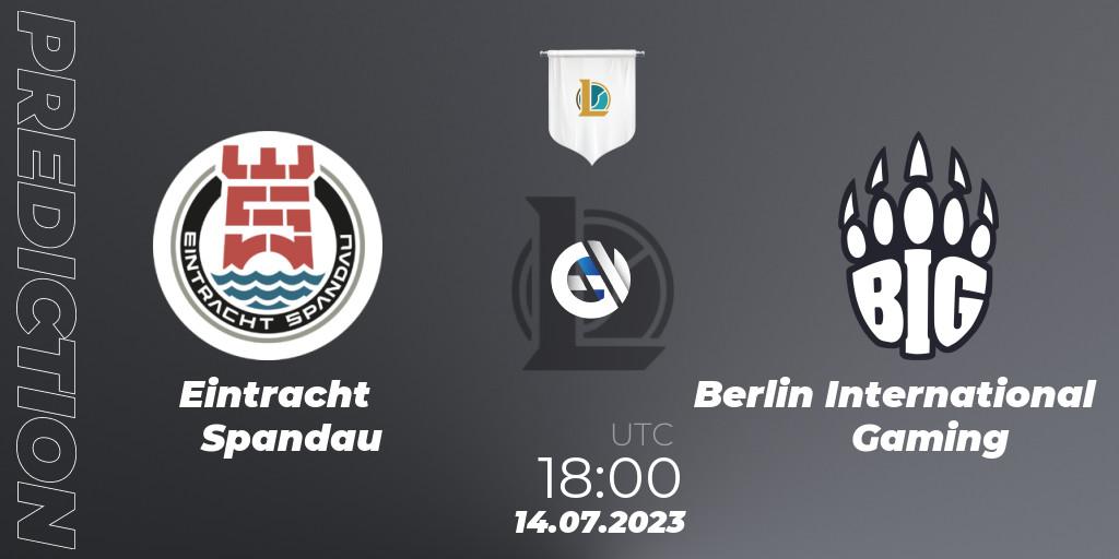 Eintracht Spandau vs Berlin International Gaming: Match Prediction. 14.07.2023 at 18:00, LoL, Prime League Summer 2023 - Group Stage