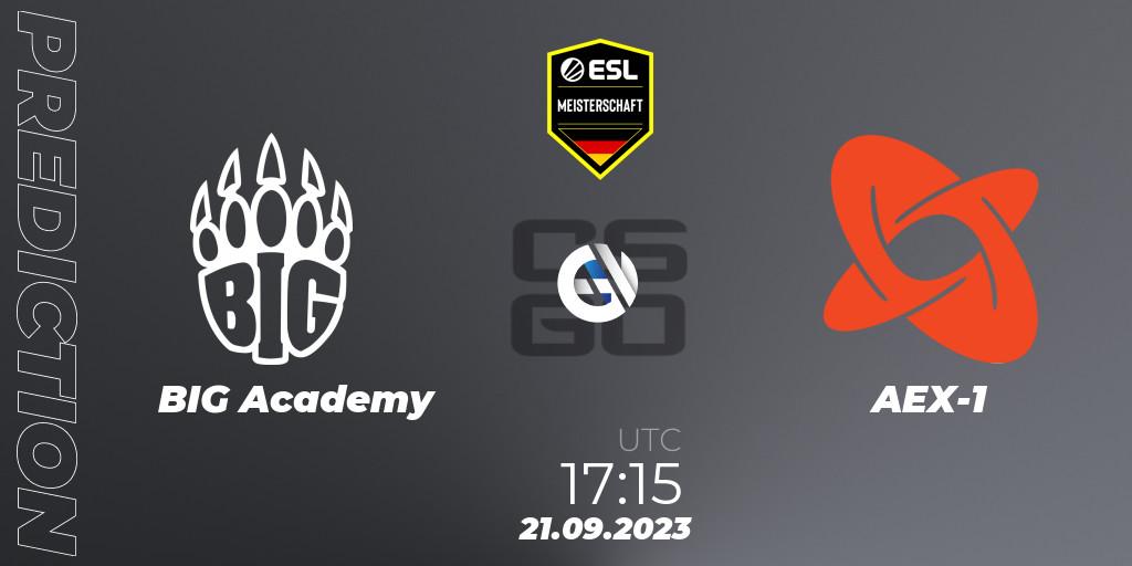 BIG Academy vs AEX-1: Match Prediction. 21.09.2023 at 17:15, Counter-Strike (CS2), ESL Meisterschaft: Autumn 2023