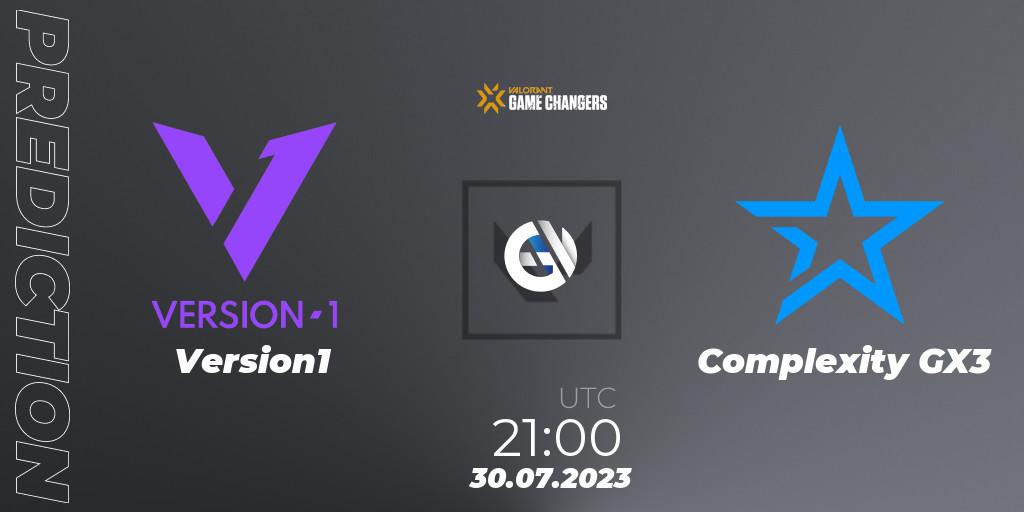 Version1 vs Complexity GX3: Match Prediction. 30.07.23, VALORANT, VCT 2023: Game Changers North America Series S2