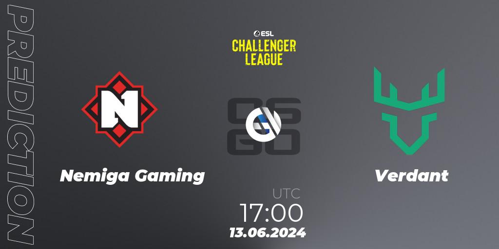 Nemiga Gaming vs Verdant: Match Prediction. 13.06.2024 at 18:00, Counter-Strike (CS2), ESL Challenger League Season 47 Relegation: Europe