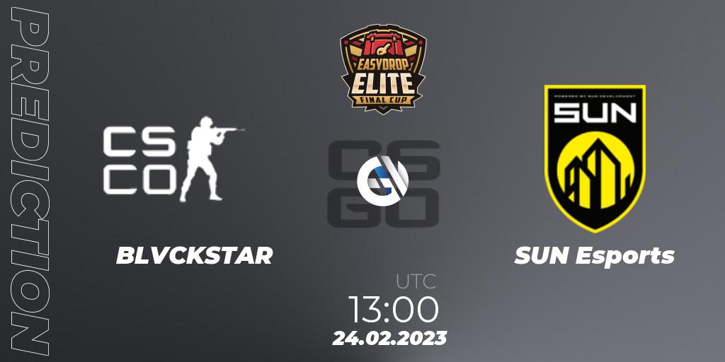 BLVCKSTAR vs SUN Esports: Match Prediction. 24.02.2023 at 13:00, Counter-Strike (CS2), FASTCUP Elite Cup #1