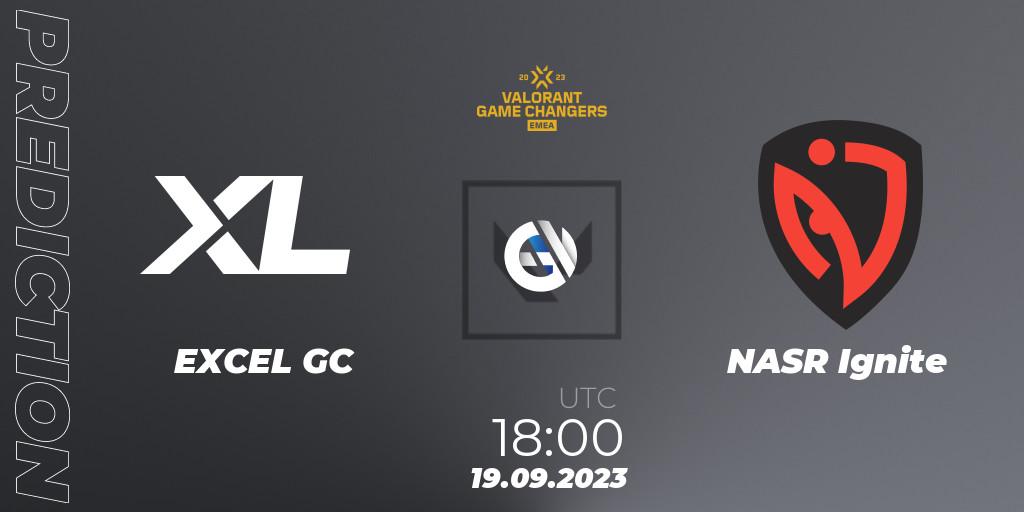 EXCEL GC vs NASR Ignite: Match Prediction. 19.09.2023 at 18:00, VALORANT, VCT 2023: Game Changers EMEA Stage 3 - Group Stage