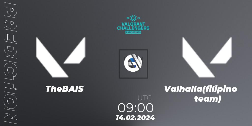 TheBAIS vs Valhalla(filipino team): Match Prediction. 14.02.2024 at 09:00, VALORANT, VALORANT Challengers 2024 Philippines: Split 1