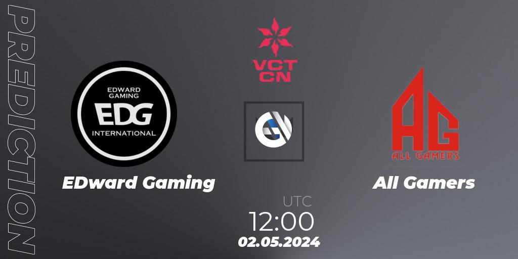 EDward Gaming vs All Gamers: Match Prediction. 02.05.24, VALORANT, VALORANT Champions Tour China 2024: Stage 1 - Group Stage