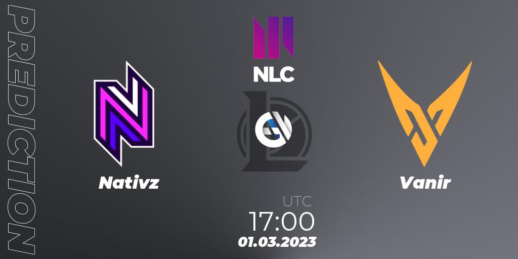 Nativz vs Vanir: Match Prediction. 01.03.2023 at 17:00, LoL, NLC 1st Division Spring 2023