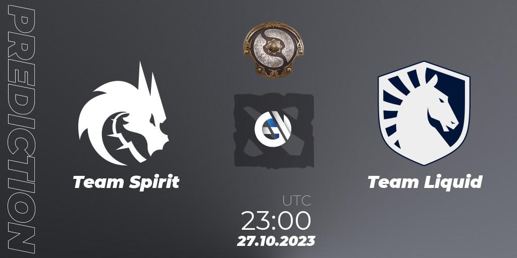 Team Spirit vs Team Liquid: Match Prediction. 27.10.2023 at 23:13, Dota 2, The International 2023