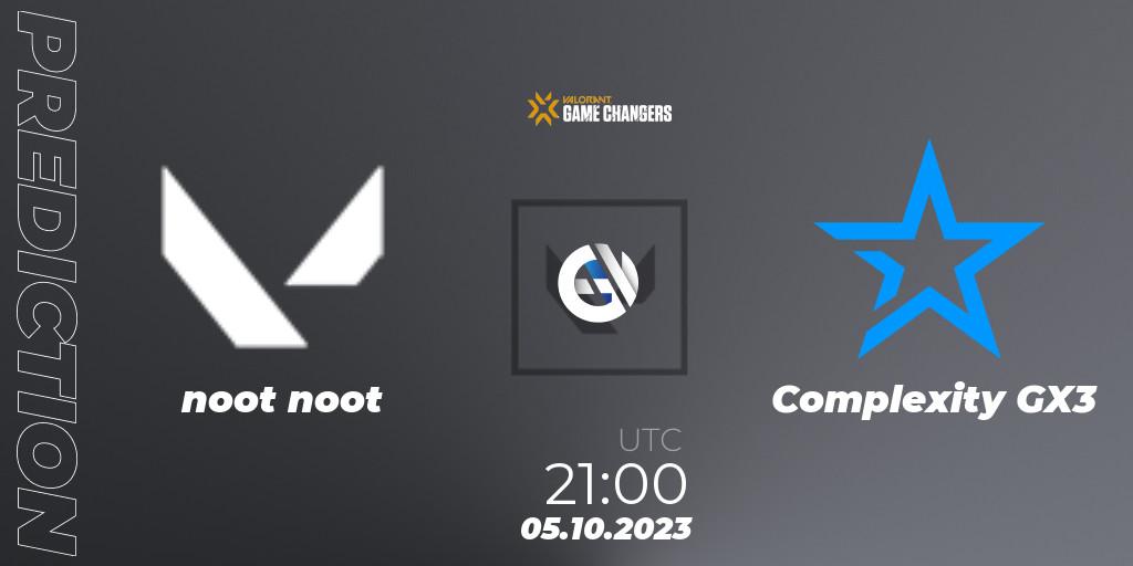 noot noot vs Complexity GX3: Match Prediction. 05.10.23, VALORANT, VCT 2023: Game Changers North America Series S3