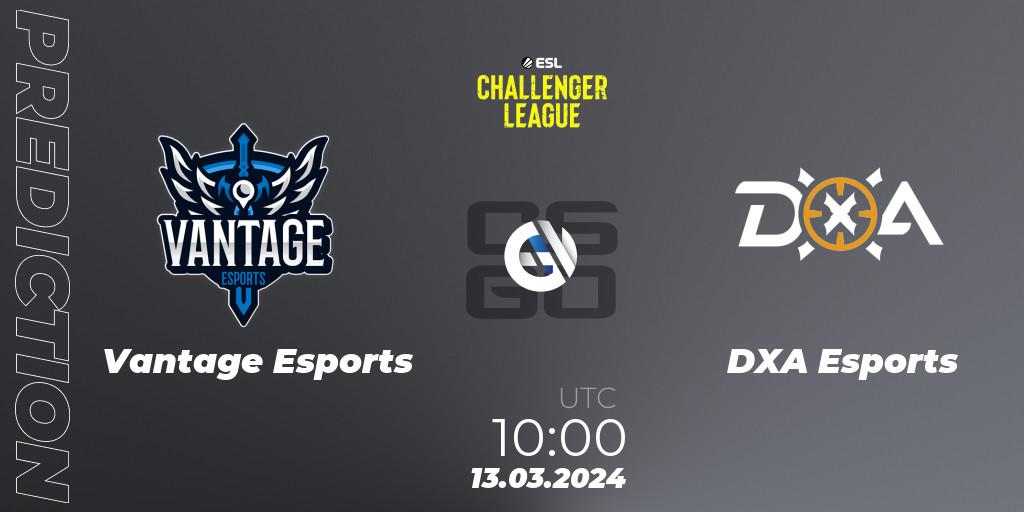 Vantage Esports vs DXA Esports: Match Prediction. 13.03.2024 at 10:00, Counter-Strike (CS2), ESL Challenger League Season 47: Oceania