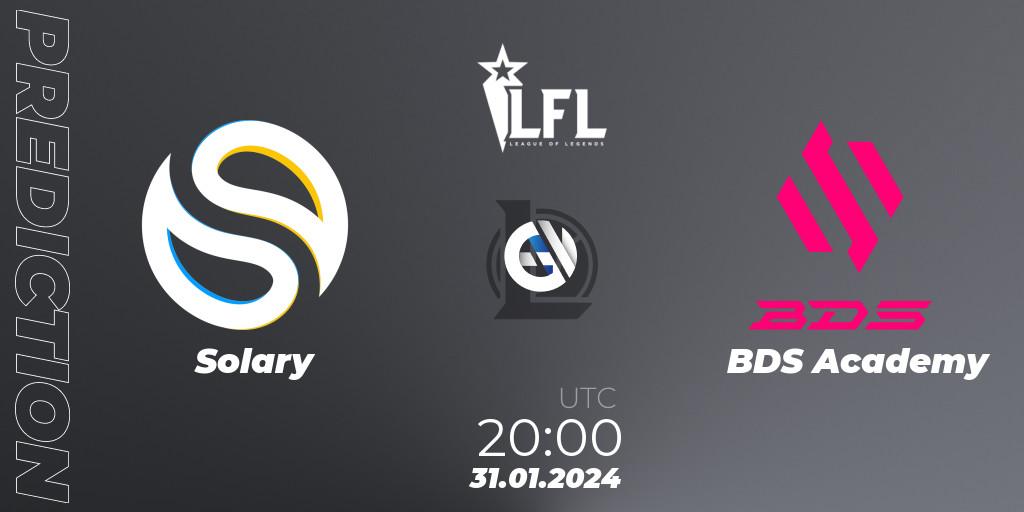 Solary vs BDS Academy: Match Prediction. 31.01.2024 at 20:00, LoL, LFL Spring 2024