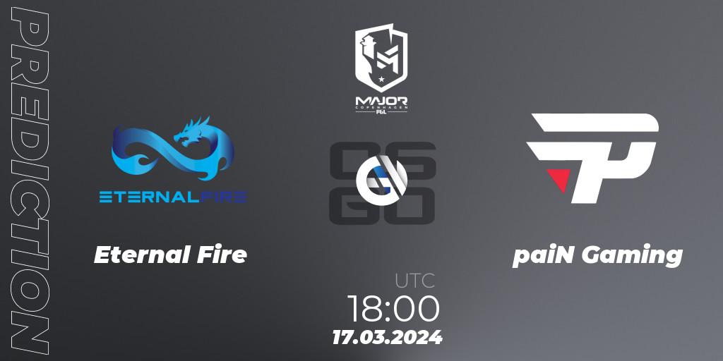 Eternal Fire vs paiN Gaming: Match Prediction. 17.03.24, CS2 (CS:GO), PGL CS2 Major Copenhagen 2024 Challengers Stage