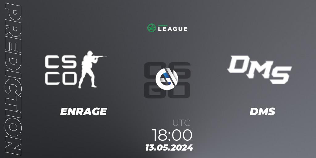 ENRAGE vs DMS: Match Prediction. 13.05.2024 at 18:00, Counter-Strike (CS2), ESEA Season 49: Advanced Division - Europe