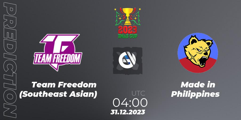 Team Freedom (Southeast Asian) vs Made in Philippines: Match Prediction. 31.12.2023 at 04:00, Dota 2, Xmas Cup 2023