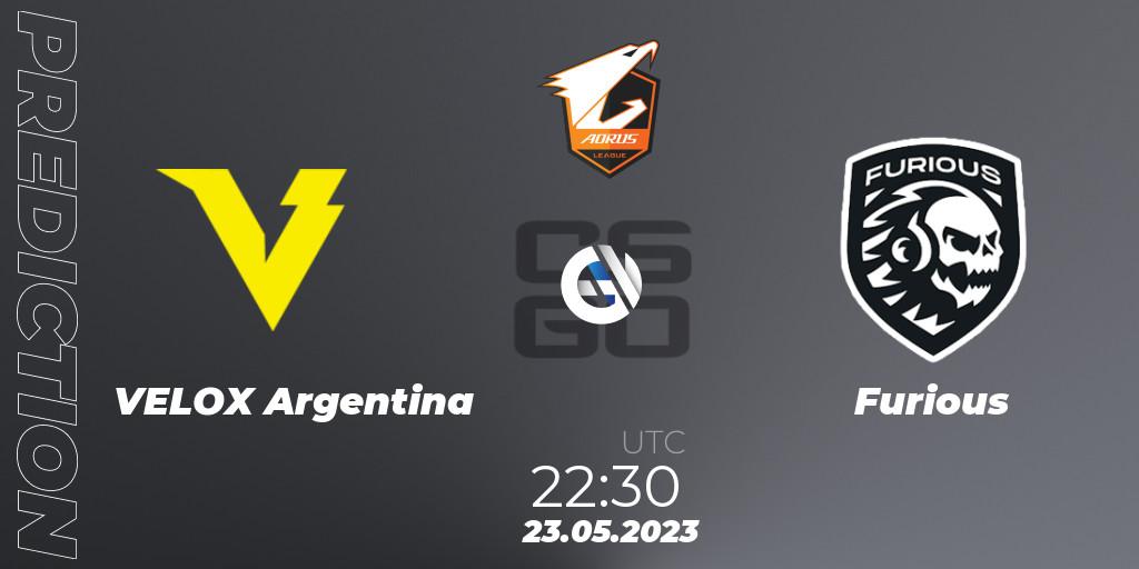 VELOX Argentina vs Furious: Match Prediction. 23.05.2023 at 22:30, Counter-Strike (CS2), Aorus League Invitational 2023