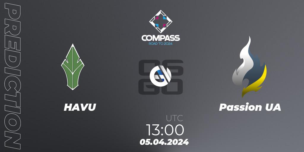 HAVU vs Passion UA: Match Prediction. 04.04.2024 at 13:00, Counter-Strike (CS2), YaLLa Compass Spring 2024