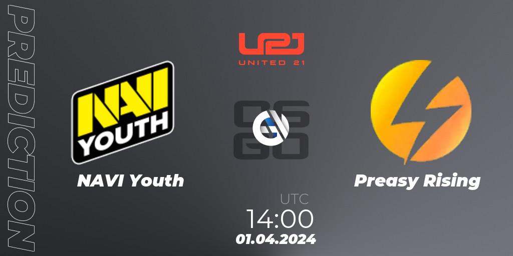 NAVI Youth vs Preasy Rising: Match Prediction. 01.04.2024 at 14:00, Counter-Strike (CS2), United21 Season 12: Division 2