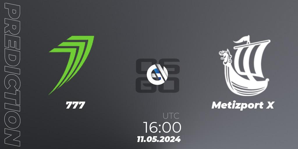 777 vs Metizport X: Match Prediction. 11.05.2024 at 16:00, Counter-Strike (CS2), Good Game-ligaen Spring 2024