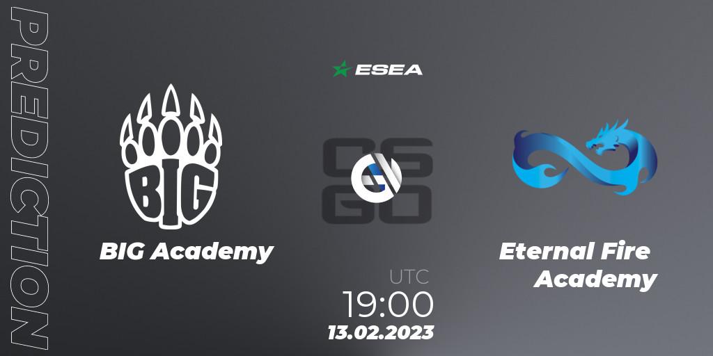 BIG Academy vs Eternal Fire Academy: Match Prediction. 13.02.2023 at 19:00, Counter-Strike (CS2), ESEA Season 44: Advanced Division - Europe