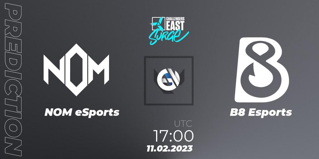 NOM eSports vs B8 Esports: Match Prediction. 11.02.23, VALORANT, VALORANT Challengers 2023 East: Surge Split 1