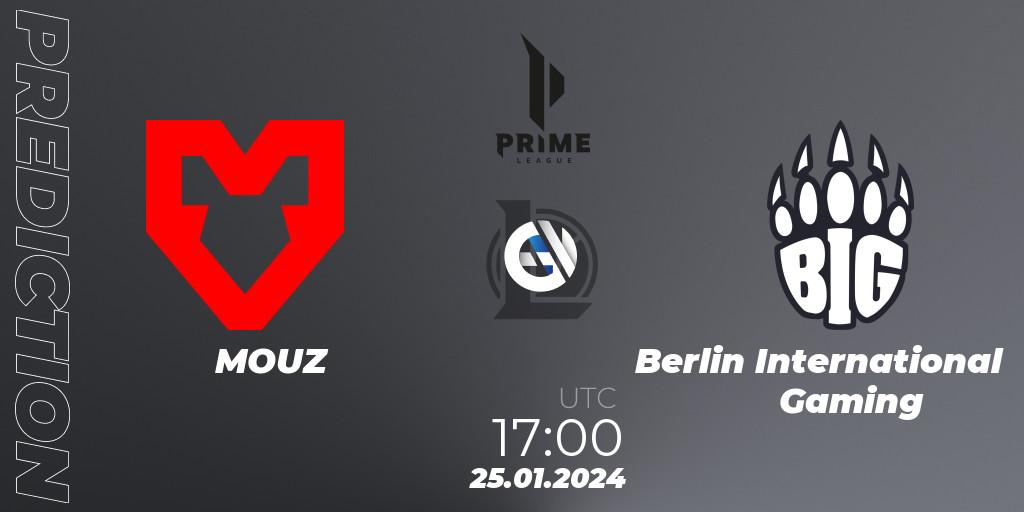 MOUZ vs Berlin International Gaming: Match Prediction. 25.01.24, LoL, Prime League Spring 2024 - Group Stage