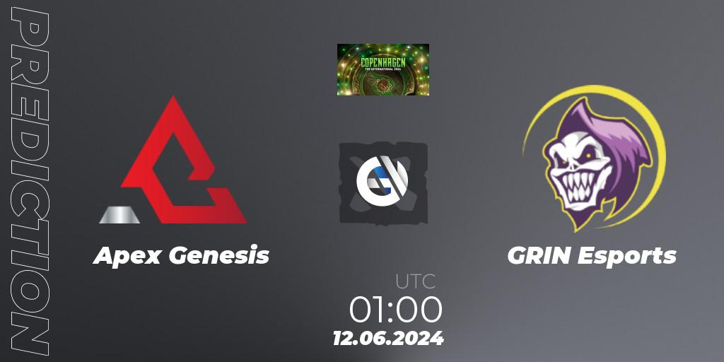 Apex Genesis vs GRIN Esports: Match Prediction. 12.06.2024 at 01:00, Dota 2, The International 2024: North America Closed Qualifier