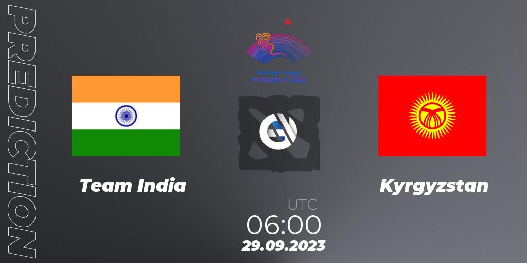 Team India vs Kyrgyzstan: Match Prediction. 29.09.2023 at 06:00, Dota 2, 2022 Asian Games