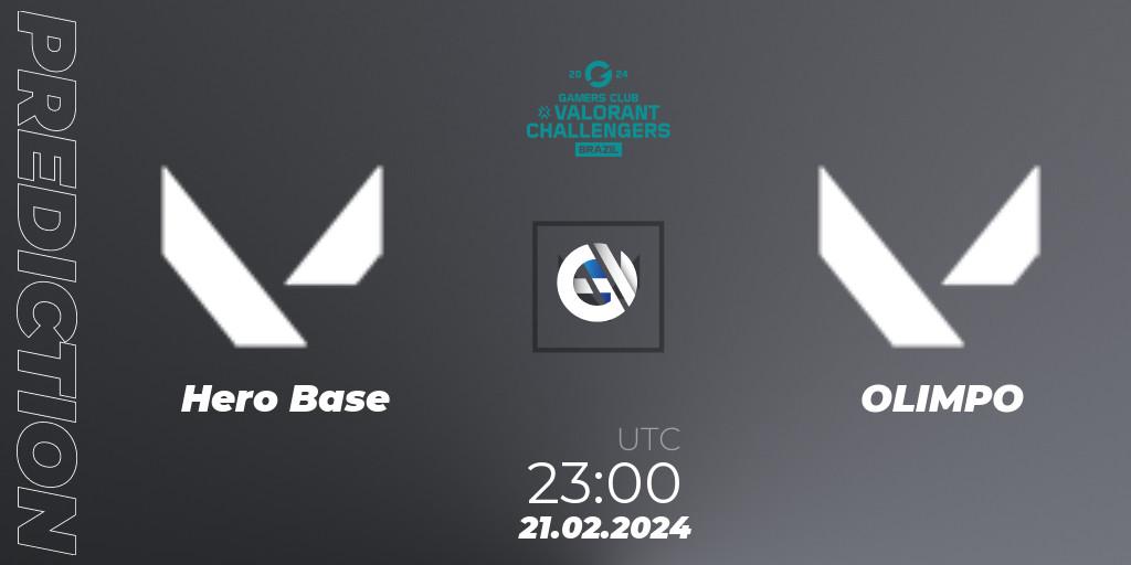 Hero Base vs OLIMPO: Match Prediction. 21.02.2024 at 23:00, VALORANT, VALORANT Challengers Brazil 2024: Split 1