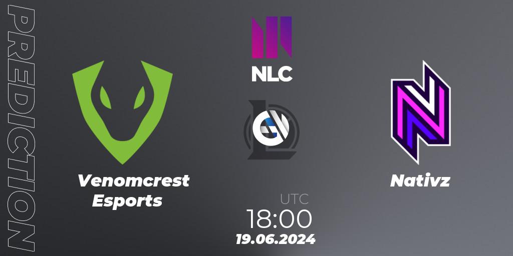 Venomcrest Esports vs Nativz: Match Prediction. 19.06.2024 at 18:00, LoL, NLC 1st Division Summer 2024