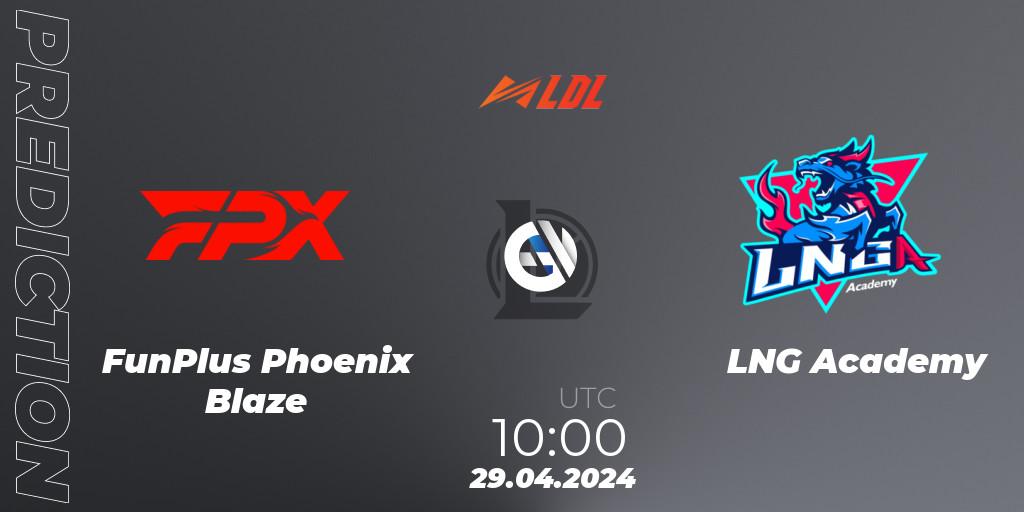 FunPlus Phoenix Blaze vs LNG Academy: Match Prediction. 29.04.2024 at 10:00, LoL, LDL 2024 - Stage 2